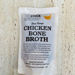 chicken bone broth - front